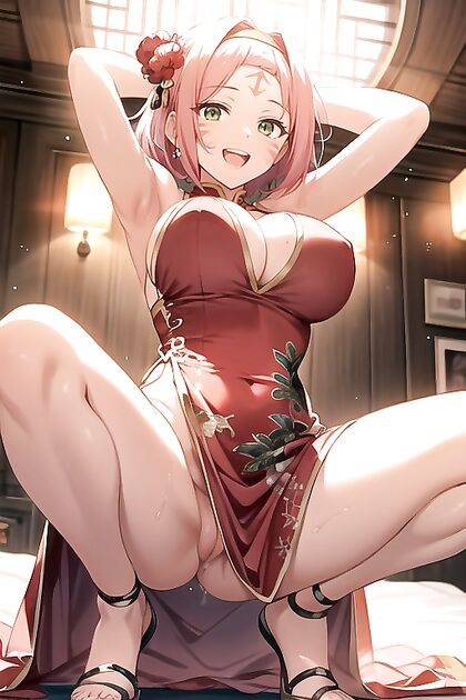 Curly-Haired Cutie with Natural Boobs in Steamy Hentai AI Image