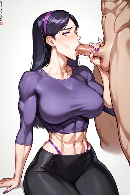 Violet's Busty Blowjob Fantasy in Seductive Clothing Honda Hentai AI Image