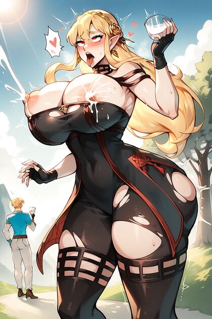 Long-Haired Beauty Gives Ahegao Faces While Milking in steaming Hentai AI Image