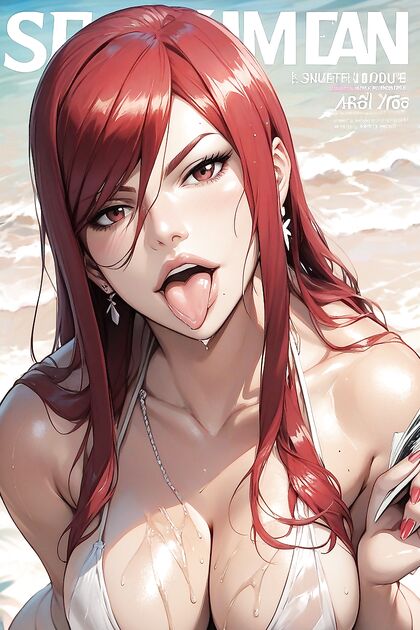 Oiled-Up Pussy and Silky Skin in Sultry Magazine Hentai AI Image