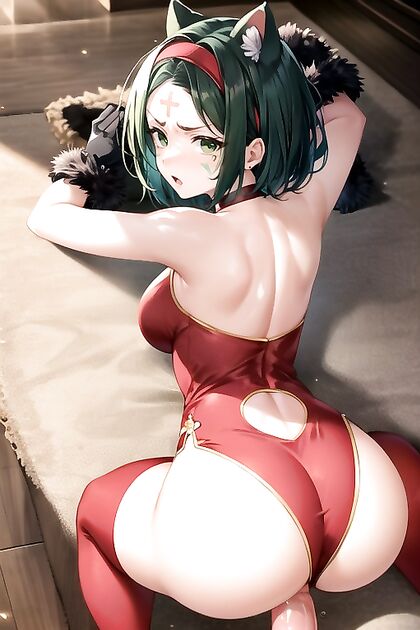 Deep Doggy Style Thrills with Choker Action in POV Hentai Hentai AI Image