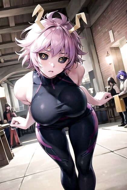 Mina Ashido's Tight Outfit Showcases Her Perfect Boobs in Busty Hero Academia Hentai AI Image