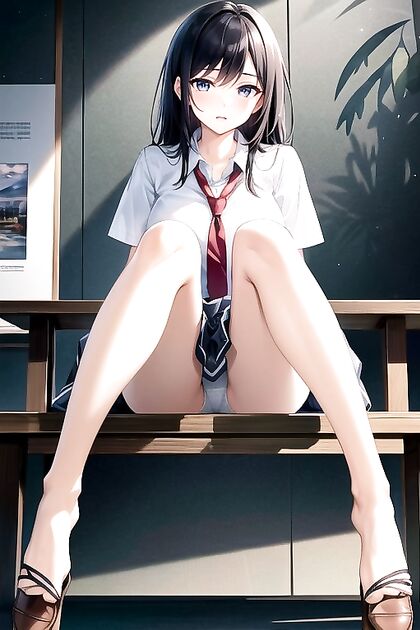 Little Ass Teased from Below and Front in Mind-Blowing Hentai AI Image
