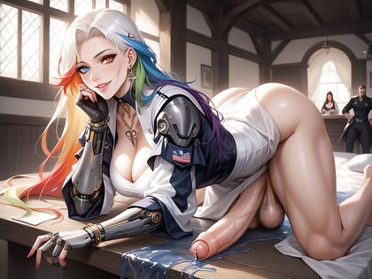 Futanari Bites Down Hard While Mounted From Behind in Kinky Hentai AI Image