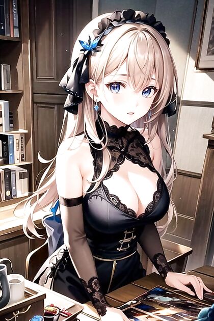 Intense Blowjob Action from Behind in Hot Hentai Hentai AI Image