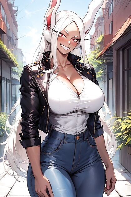 Long-Haired Beauty with Thick Thighs and Lush Cleavage in Hentai AI Image