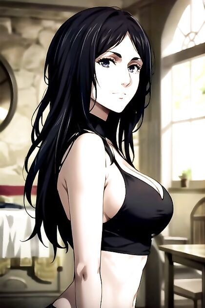 Decollete and Elbow Bra in Attack on Titan Fingered Hentai AI Image