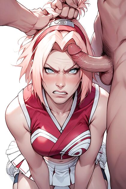 Haruno Sakura from Naruto Shippuden Gets Dick All Over Her Slim Face in Naughty Hentai AI Image