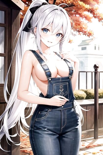 Blonde with Blue Eyes and Long Hair Smiles Wildly in Horny Hentai AI Image