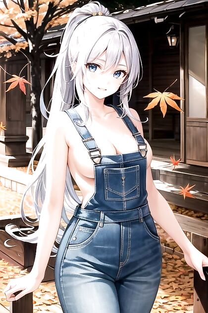 Silver-Haired Beauty with Blue Eyes Enjoying Intense Hentai Pleasure
