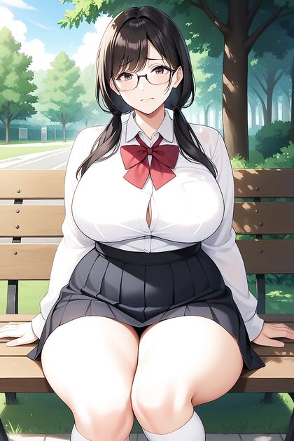 Big Boobs Nervously Exploring Outdoor Hentai Fantasies Hentai AI Image