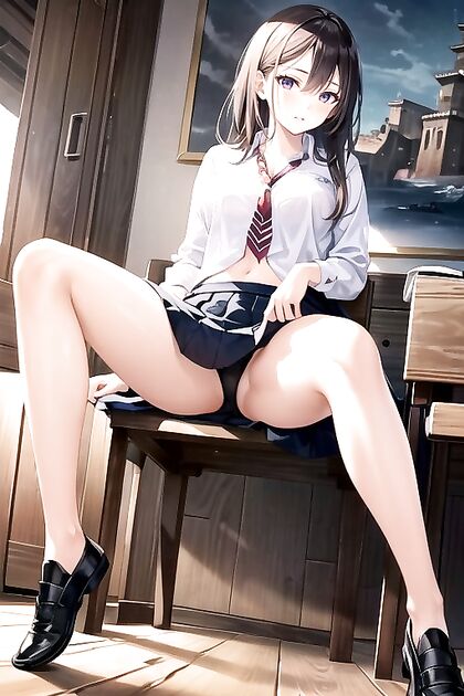Spreading Legs, In Shape 18-Year-Old in Hot Hentai AI Image