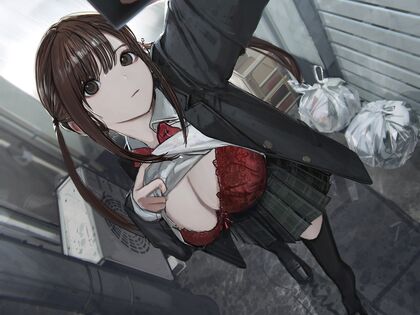 Hella Hot School Slut Flashes Her Red Bra & Pussy Lips While Taking Hentaied Selfies In An Ally!