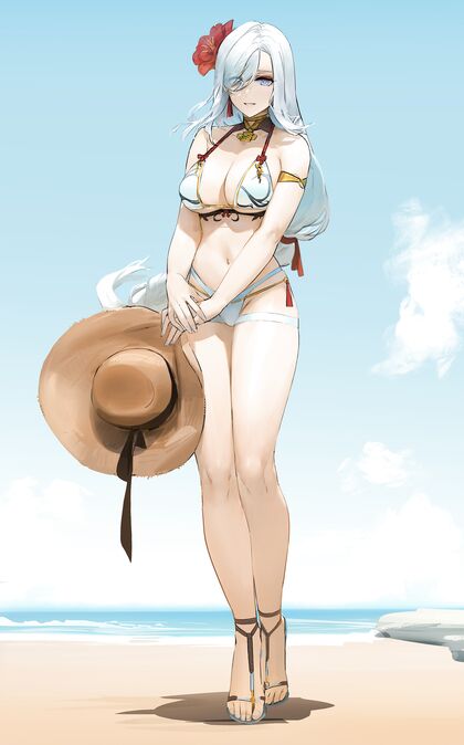 Horny Beach Babe Gets Wet & Wild on Her Knees for Some Hentaided Action