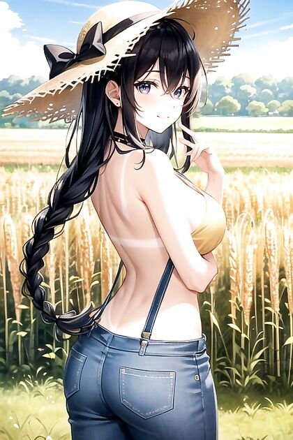 Straw Hat Girl 18+ Gives Silent Blowjob in High-Quality Hentai Hentai AI Image
