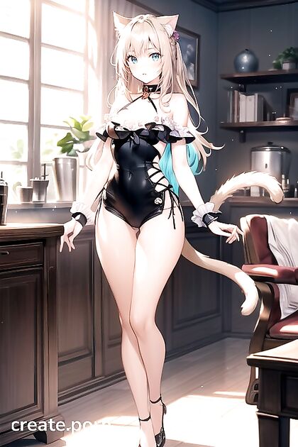 Blonde with petite breasts enjoys full-body hentai ecstasy
