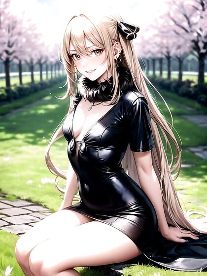 Sakura Garden Bliss - Wind in Her Hair at Sunset Hentai Fantasies