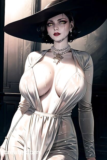Soaked 20-Something with Massive Breasts in Seductive Hentai AI Image