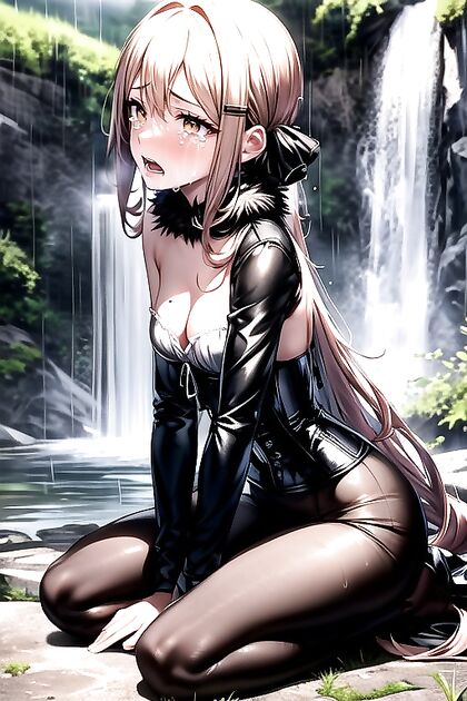 Kneeling and  - Intense Solo Fetish Hentai AI Image