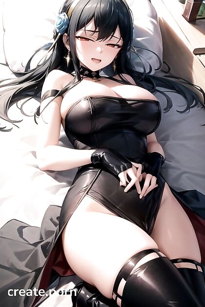 Horny Big-Busted Beauty Lays Down for Steamy Hentai AI Image