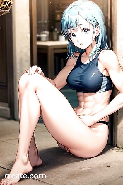 Bulma from Dragon Ball Z Shows Off Her Ripped Abs in Full Body Hentai AI Image