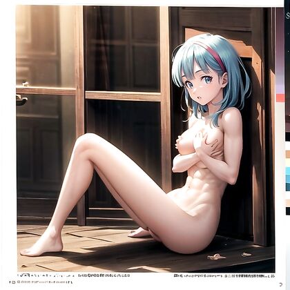 Fit Bulma from Dragon Ball Z Flexing Her Muscular Abs in Hardcore Hentai AI Image