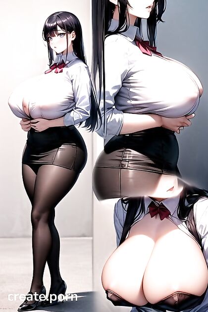 Bend Over with Thick Curves and Massive Breasts in Hentai AI Image
