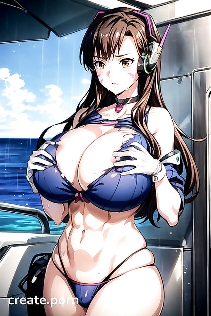 Unbuttoned Bliss - Fit Girl 18+'s Breast Expansion in Seductive Hentai AI Image