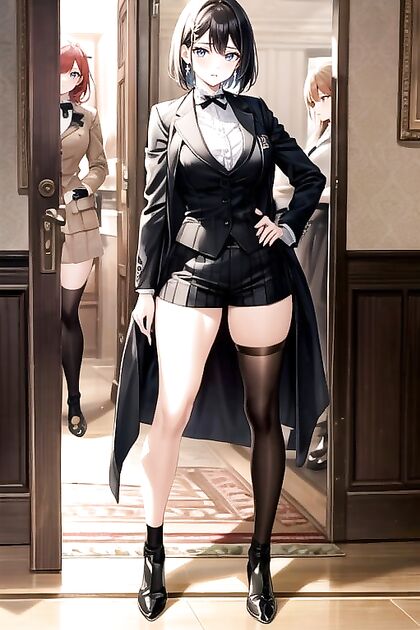 Unbuttoned Bliss - Fit Girl 18+'s Breast Expansion in Seductive Hentai AI Image