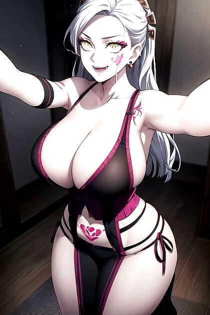 Daki from Demon Slayer with Massive Breasts and Ass in Steamy Hentai AI Image