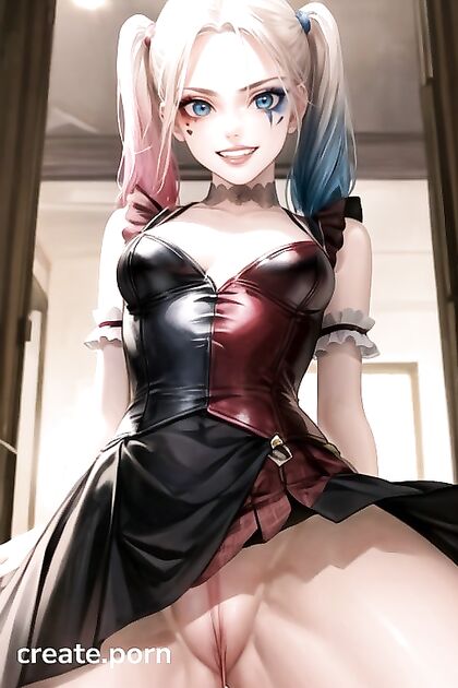 Harley Quinn as a French Maid Gets naughty in Topless Position for Seductive Hentai Fun