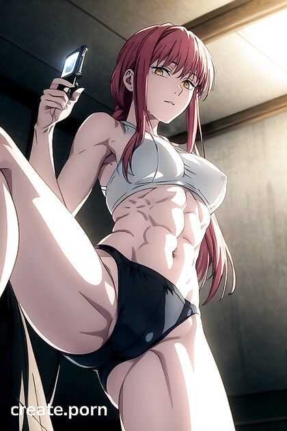 Makima from Chainsaw Man Dominates in Futanari Standing Hentai AI Image