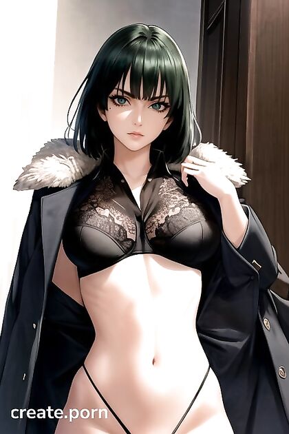 Fubuki from One Punch Man Strips Down to Her Thong for Seductive Hentai AI Image