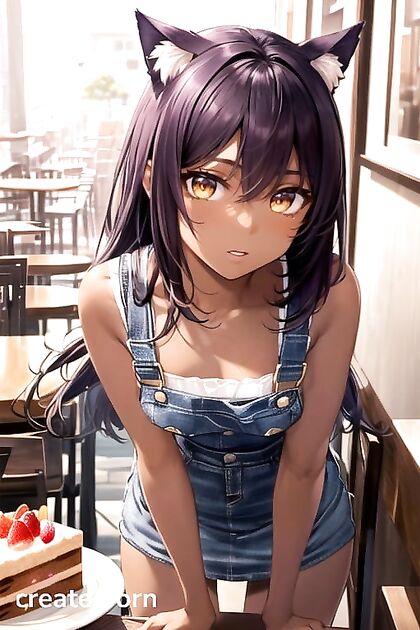 Fit Girl 18+ with Large Breasts in Jean Shorts Shows Off in Seductive Hentai AI Image