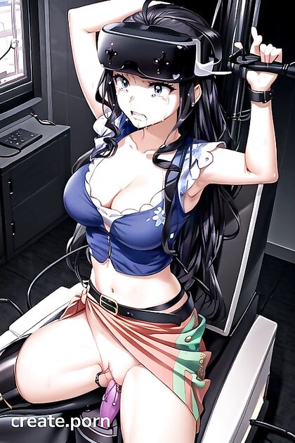 French Maid Gets Pounded by Long-Length Sex Machine in Horny Hentai AI Image