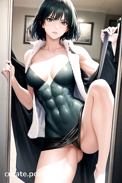 Naked Girl 18+ in Mini Skirt Stands seductively for Steamy Hentai AI Image