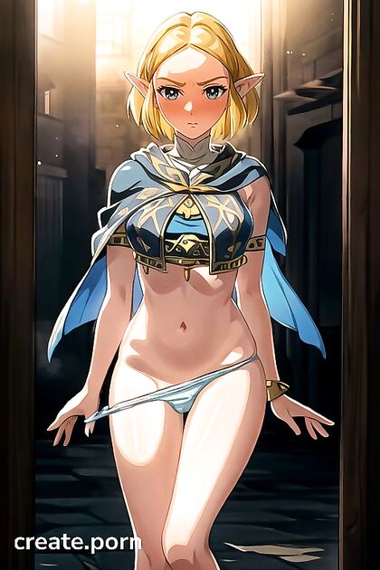 Short-Haired Beauty Strips Down in Erotic Anime Seduction Image