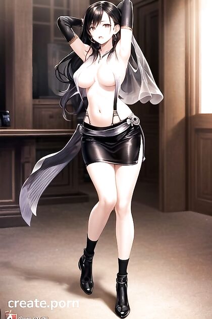 Tifa Lockhart from Final Fantasy Seduces as a Belly Dancer in Full Body Hentai Pleasure