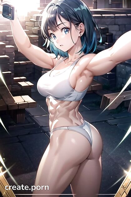 Bulma from Dragon Ball Z Takes Selfies in Split-Screen Hentai AI Image