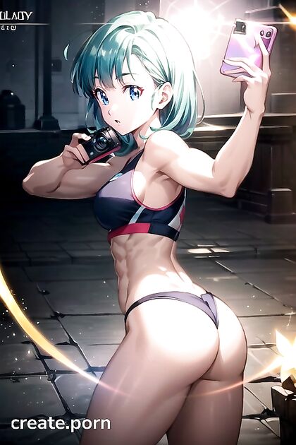 Bulma from Dragon Ball Z Takes Selfies in Steamy Split-Screen Hentai AI Image