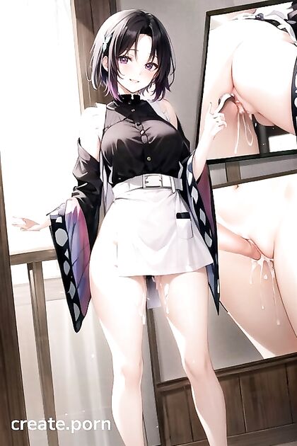 Shinobu Kochou from Demon Slayer Takes a Standing Creampie in Steamy Hentai AI Image