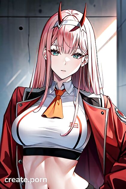 Zero Two from Darling in the FranXX Teases with Small Ass and Round Breasts in Hentai Bliss