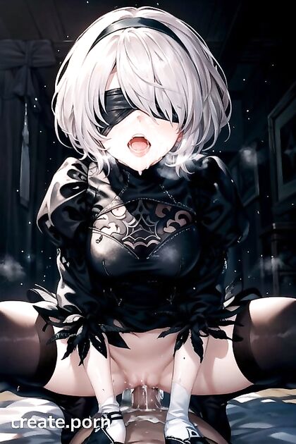 Yorha No.2 Type B Naked and cumming in Intense Nier - Automata Hentai AI Image
