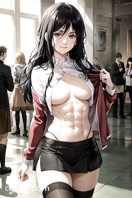 Muscular Guy Undresses Her Skirt for Intense Hentai Pleasure