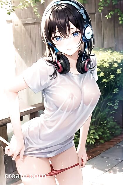 Headphones and Hairy Pussy - A Steamy Hentai Porn Fantasy
