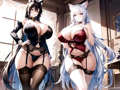 Standing Thigh Worship from Below in Seductive Hentai AI Image