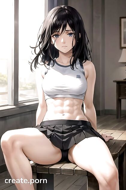 Pieck from Attack on Titan in a Sport Bra Spreads Her Legs for Seductive Hentai AI Image
