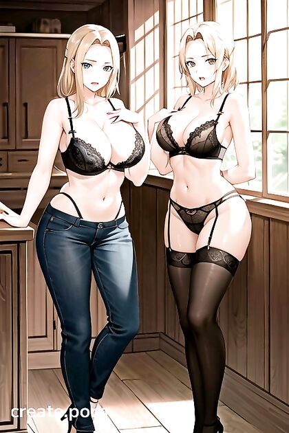 Tsunade from Naruto Seduces in Nylon Stockings and Sultry Lingerie