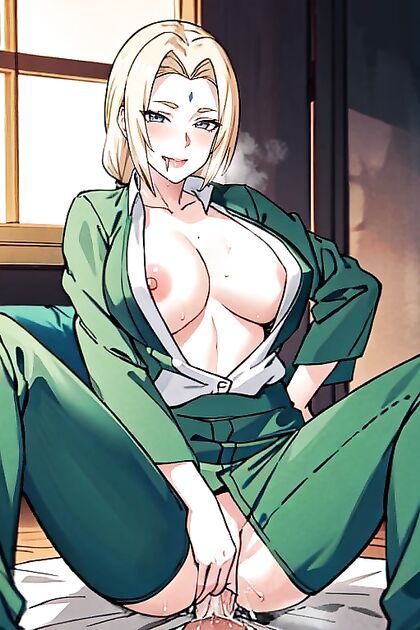 Horny Girl 18+ with Mouth Wide Open in Seductive Clothing for Steamy Hentai AI Image