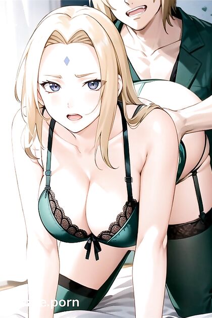 Tsunade from Naruto Wears Seductive Lingerie for Intense Doggystyle Hentai AI Image